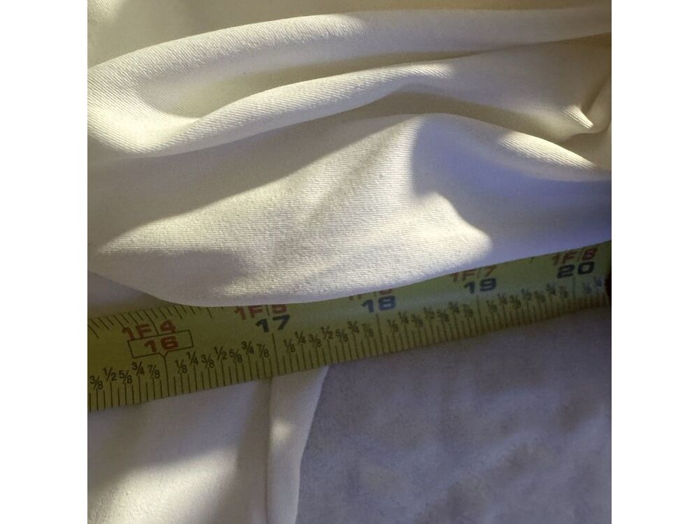 Modesees Ivory Ruched Button Front Puff Sleeve Midi Dress NWT Large - Picture 10 of 13